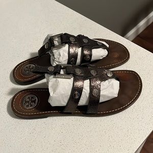 TORY BURCH Briza Gladiator Sandals Flats Size 8 AS-IS (missing ankle straps)